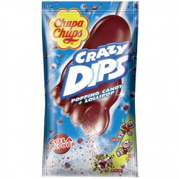 Chupa Chups Crazy Dips Cola Lolli in Fußform Brausepulver mit Knister-Effekt