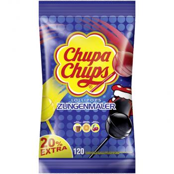 Chupa Chups Zungenmaler 120 einzeln verpackte zungenfärbende Lollis mit Cola-, Kirsch- oder Orangengeschmack