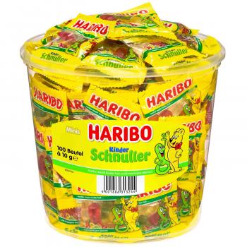 Haribo Kinder Schnuller Minis 100x10g Minibeutel Fruchtgummi-Schnuller