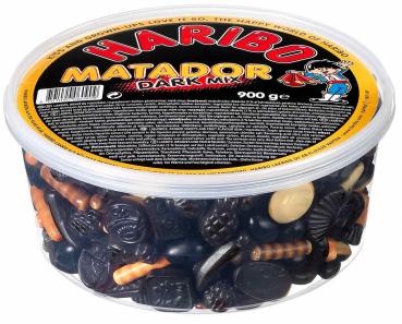 Haribo Matador Mix Dark 900g XXL-Mischung mit Lakritz, Dragees und Fruchtgummi