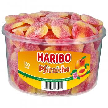 Haribo Pfirsiche 150er gezuckerte Fruchtgummi-Stücke mit Pfirsichgeschmack