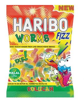 Haribo Fizz Worms 80g Halal