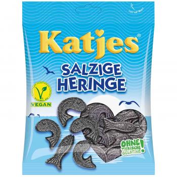 Katjes Salzige Heringe 200g Gezuckerte Lakritz-Fische mit Salmiaksalz.