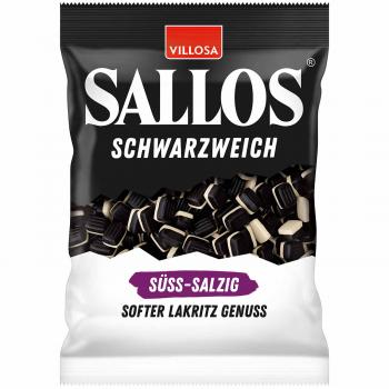 Sallos Schwarzweich Süß-Salzig 200g Weichlakritz mit Schaumzucker. Für Vegetarier geeignet.